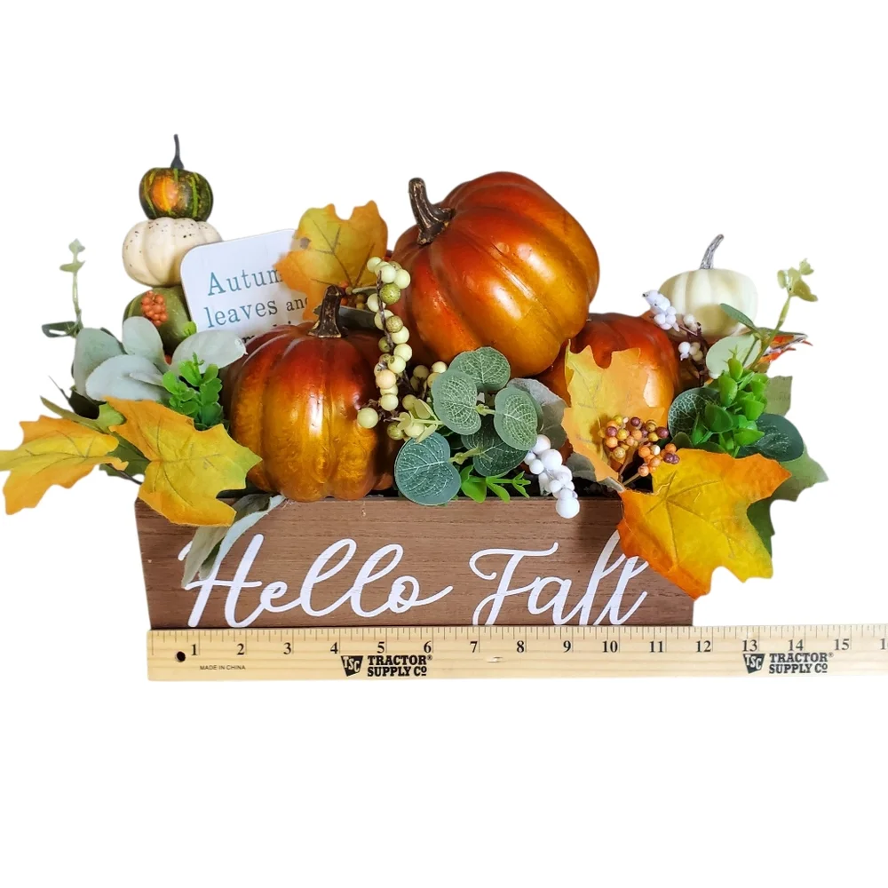 NWOT Autumn Harvest Pumpkin Arrangement Hello Fall